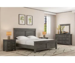 Topeka Warm Gray 3-Drawer Nightstand With USB Charging -Best Furniture Store 810591526 2