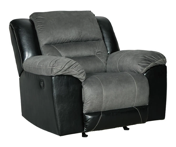 Earhart Slate Faux Leather Rocker Recliner 3 Earhart Slate Faux Leather Rocker Recliner - Image 3