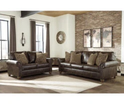 Nicorvo Coffee Faux Leather Sofa -Best Furniture Store 810594585 810594588 1