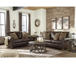 Nicorvo Coffee Faux Leather Sofa -Best Furniture Store 810594585 810594588 2