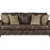 Nicorvo Coffee Faux Leather Sofa