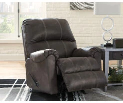 Kincord Midnight Faux Leather Rocker Recliner -Best Furniture Store 810594617 3