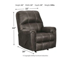 Kincord Midnight Faux Leather Rocker Recliner -Best Furniture Store 810594617 5