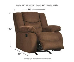 Tulen Chocolate Rocker Recliner -Best Furniture Store 810594624 4