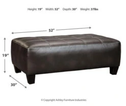 Nokomis Charcoal Faux Leather Oversize Accent Ottoman -Best Furniture Store 810594650 3