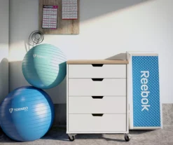 Evolution Vantage White & Weathered Oak 4-Drawer Storage Cart -Best Furniture Store 810597741 3