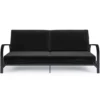 DHP Elbern Black Metal Futon With Black Microfiber Cover