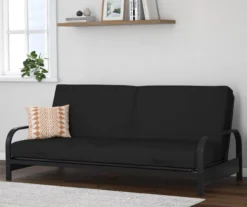 DHP Elbern Black Metal Futon With Black Microfiber Cover -Best Furniture Store 810598097 3