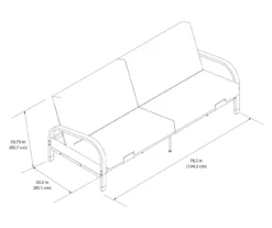 DHP Elbern Black Metal Futon With Black Microfiber Cover -Best Furniture Store 810598097 6