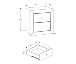 Monarch Faux Leather Nightstand -Best Furniture Store 810598394 A7