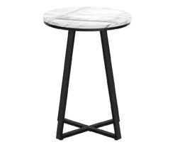 Monarch Faux Marble & Metal Accent Table -Best Furniture Store 810598396 A2