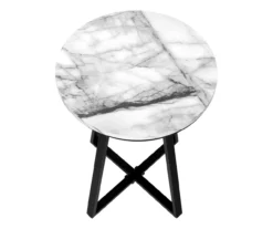 Monarch Faux Marble & Metal Accent Table -Best Furniture Store 810598396 A4