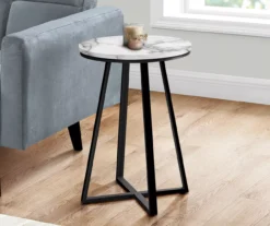 Monarch Faux Marble & Metal Accent Table -Best Furniture Store 810598396 B0