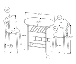 Monarch 3-Piece Dining Set -Best Furniture Store 810598491 A7