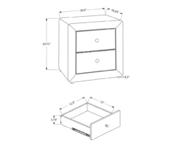 Monarch Linen Upholstered Nightstand -Best Furniture Store 810598500 A7