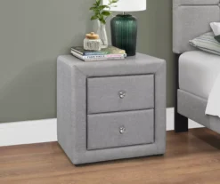 Monarch Linen Upholstered Nightstand -Best Furniture Store 810598500 B0