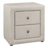 Monarch Linen Upholstered Nightstand