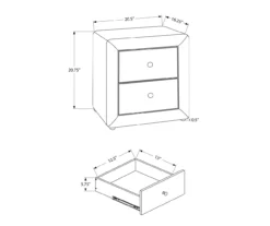 Monarch Linen Upholstered Nightstand -Best Furniture Store 810598501 A7