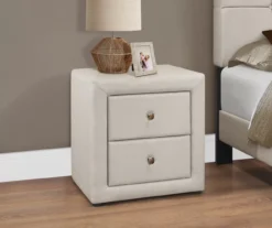 Monarch Linen Upholstered Nightstand -Best Furniture Store 810598501 B0