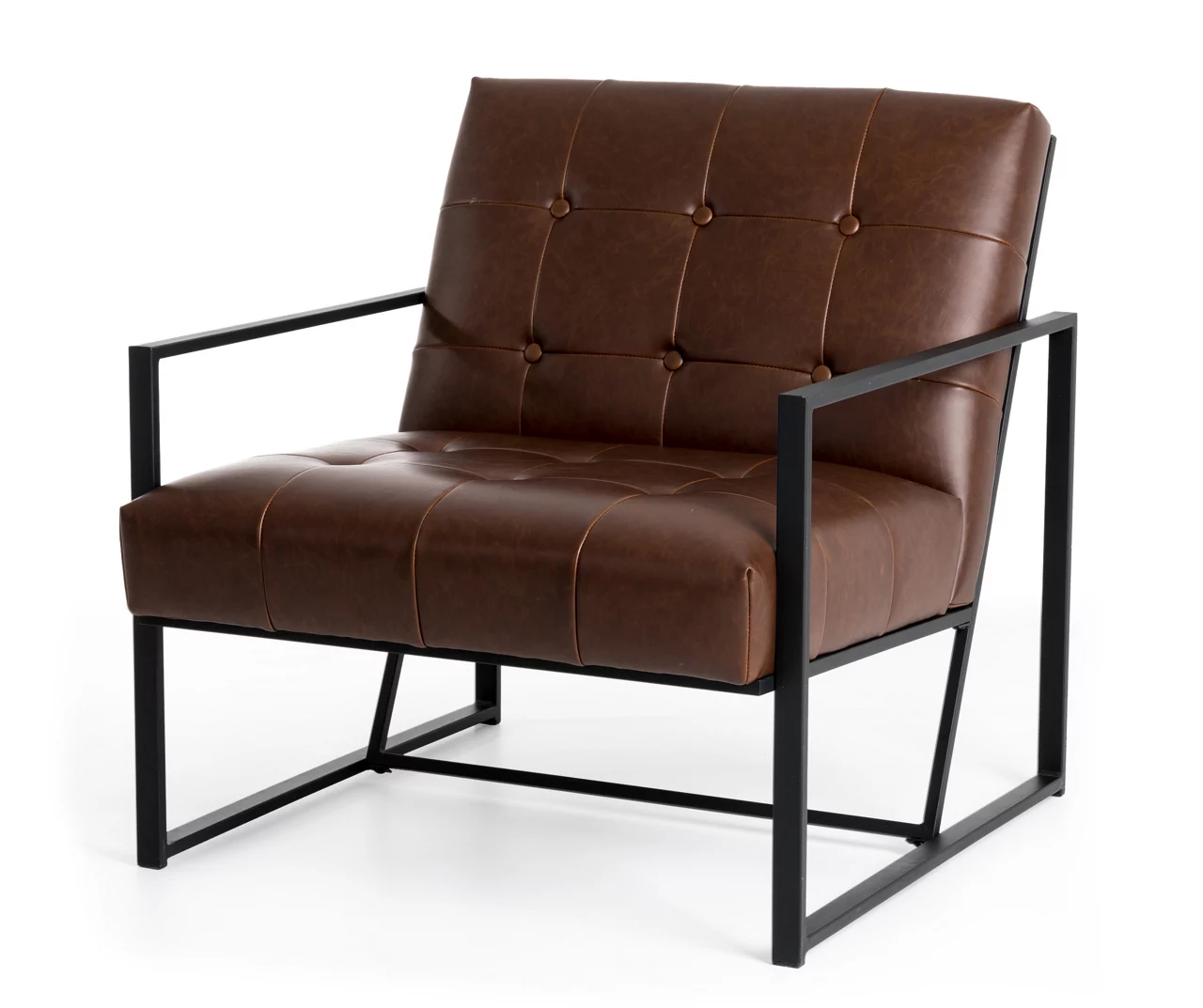 Glitzhome Modern Industrial Faux Leather Accent Chairs, 2-Pack 12 Glitzhome Modern Industrial Faux Leather Accent Chairs, 2-Pack - Image 12