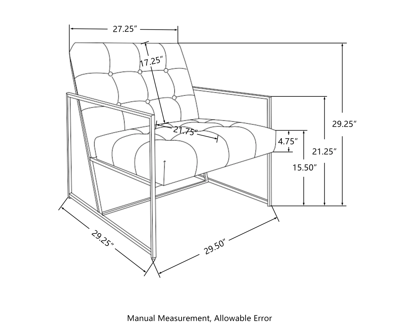 Glitzhome Modern Industrial Faux Leather Accent Chairs, 2-Pack 9 Glitzhome Modern Industrial Faux Leather Accent Chairs, 2-Pack - Image 9