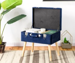 Glitzhome Velvet Suitcase Storage Stool -Best Furniture Store 810598944 A0 3