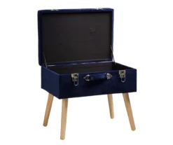 Glitzhome Velvet Suitcase Storage Stool -Best Furniture Store 810598944 A0 4