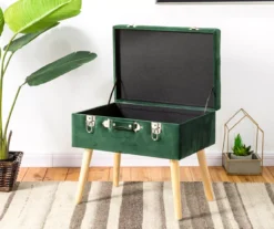 Glitzhome Velvet Suitcase Storage Stool -Best Furniture Store 810598947 A0 2