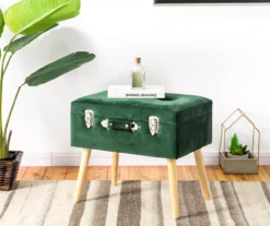 Glitzhome Velvet Suitcase Storage Stool -Best Furniture Store 810598947 A0 3