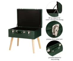 Glitzhome Velvet Suitcase Storage Stool -Best Furniture Store 810598947 A0 5