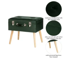 Glitzhome Velvet Suitcase Storage Stool -Best Furniture Store 810598947 A0 6