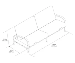 DHP Elbern Black Metal Futon With Cover -Best Furniture Store 810599700 810600181 810600182 A8 1