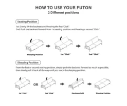 DHP Elbern Black Metal Futon With Cover -Best Furniture Store 810599700 810600181 810600182 M0