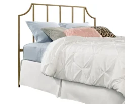 International Lux Satin Gold Queen Metal Headboard