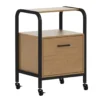 Wood & Metal File Rolling Storage Cart