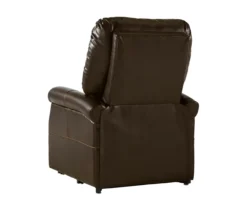 Markridge Chocolate Faux Leather Power Lift Recliner -Best Furniture Store 810609737 1