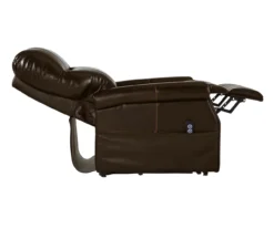 Markridge Chocolate Faux Leather Power Lift Recliner -Best Furniture Store 810609737 2