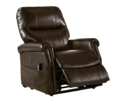Markridge Chocolate Faux Leather Power Lift Recliner -Best Furniture Store 810609737 4