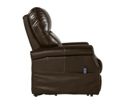 Markridge Chocolate Faux Leather Power Lift Recliner -Best Furniture Store 810609737 5