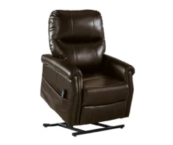 Markridge Chocolate Faux Leather Power Lift Recliner -Best Furniture Store 810609737 9