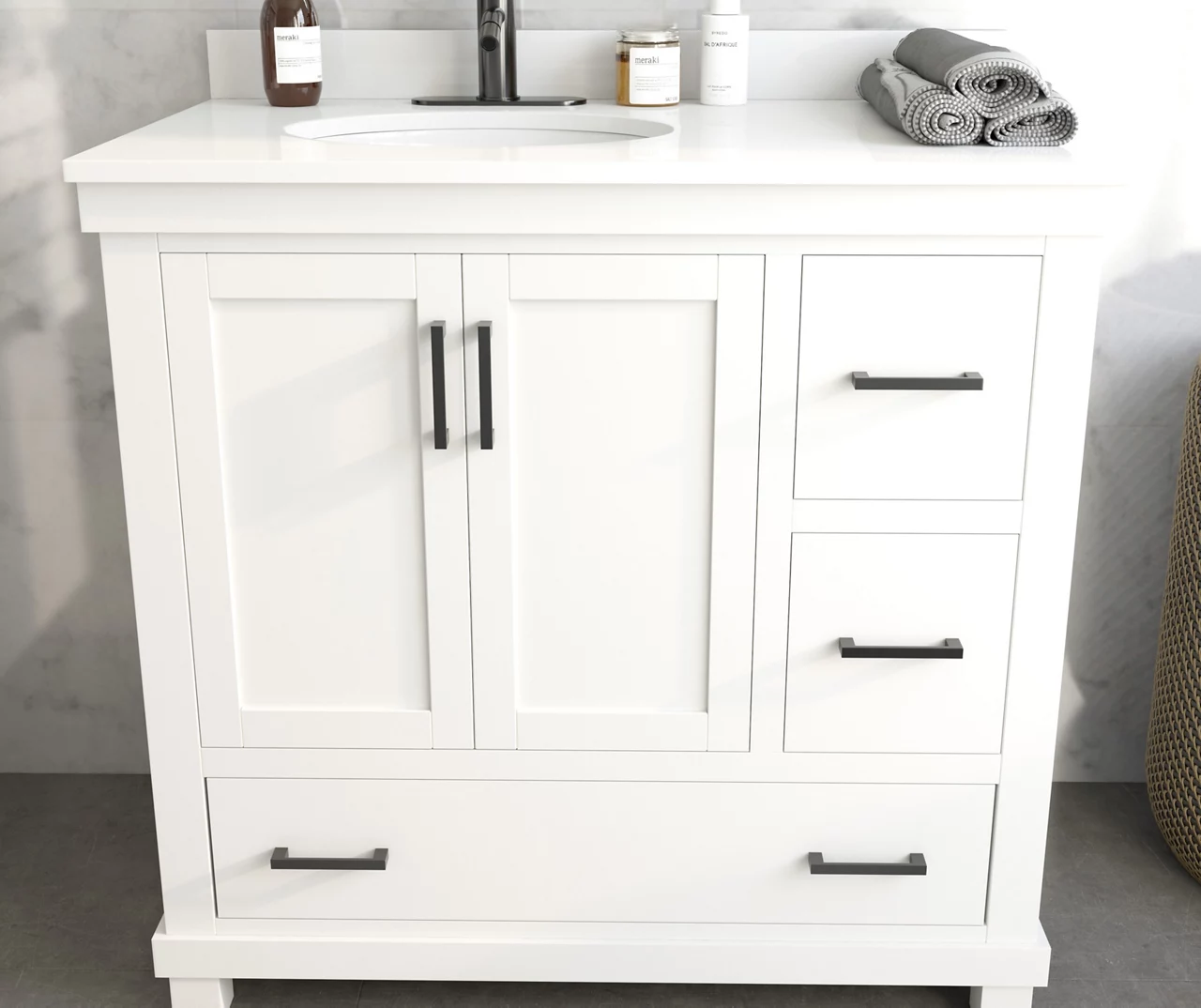DHP Atwater Living Mills White Bathroom Vanity With Sink 2 DHP Atwater Living Mills White Bathroom Vanity With Sink - Image 2