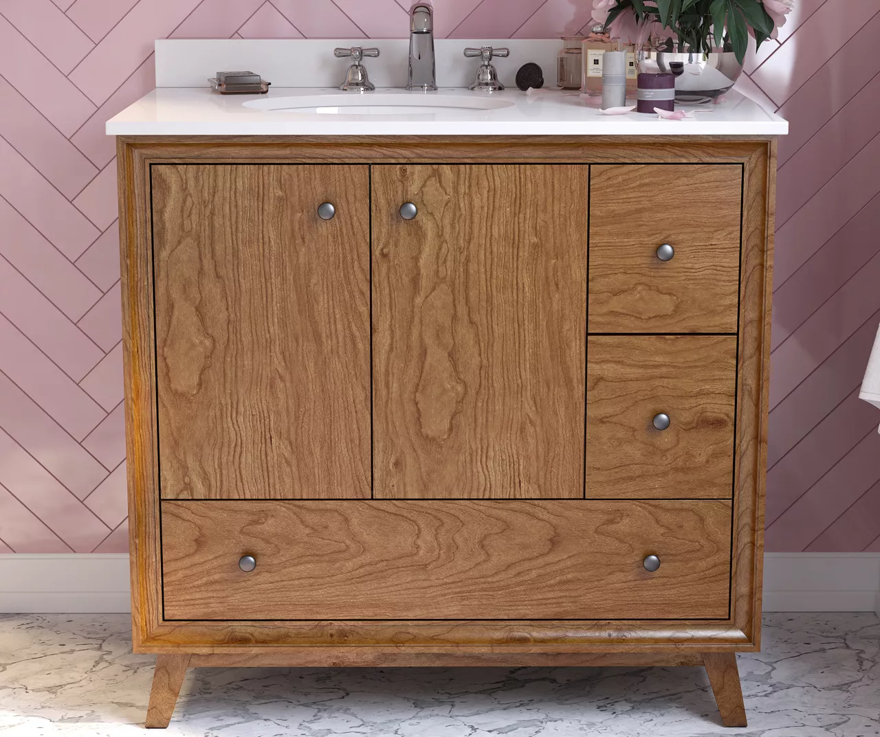 DHP Atwater Living Delias Bathroom Vanity With White Sink 1 DHP Atwater Living Delias Bathroom Vanity With White Sink