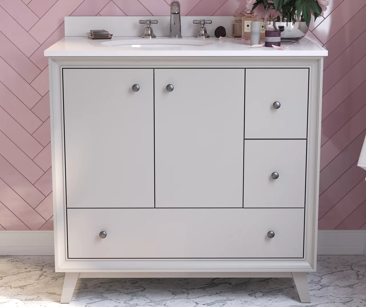 DHP Atwater Living Delias Bathroom Vanity With White Sink 2 DHP Atwater Living Delias Bathroom Vanity With White Sink - Image 2
