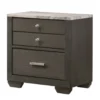 Southall Espresso & Faux Marble 3-Drawer Nightstand