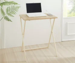 Wood Look Folding Table With USB Charging -Best Furniture Store 810612178 B0 1