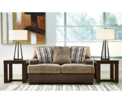 Alesbury Brown Faux Leather Loveseat -Best Furniture Store 810612253 5