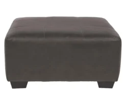 Aberton Gray Faux Leather Oversize Accent Ottoman -Best Furniture Store 810612302 2