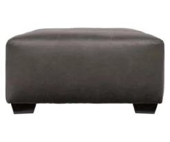 Aberton Gray Faux Leather Oversize Accent Ottoman -Best Furniture Store 810612302 3
