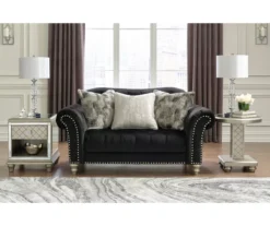 Harriotte Black Loveseat 9 Harriotte Black Loveseat -Best Furniture Store 810612312 1
