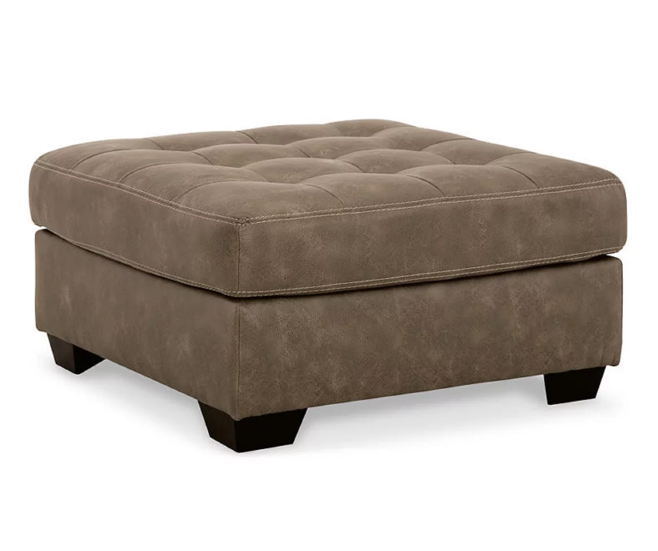 Keskin Brown Faux Leather Oversize Accent Ottoman 1 Keskin Brown Faux Leather Oversize Accent Ottoman